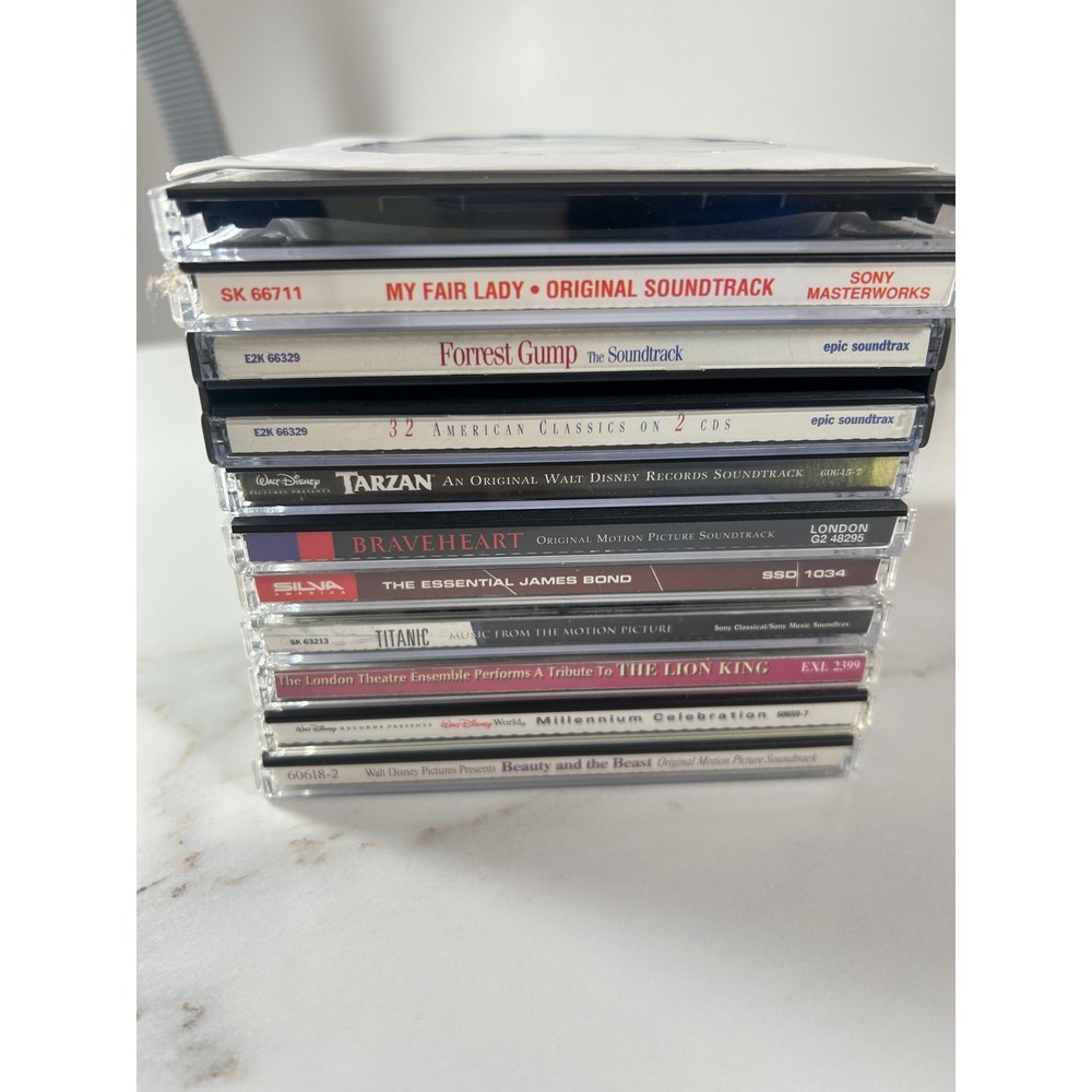 Movie Soundtrack CD Lot 11 Titanic Forrest Gump Disney Tarzan Braveheart Bond